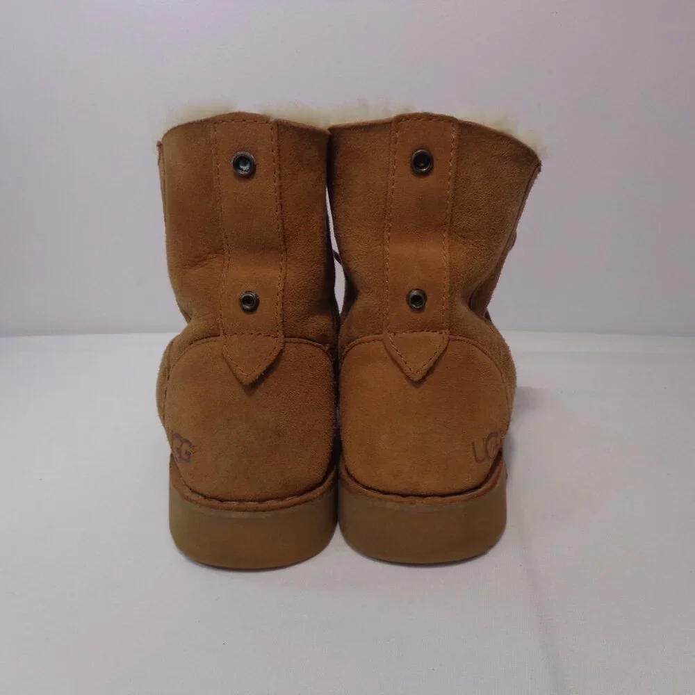 UGG Women's Quincy Brown Suede‎ Lace Up Winter Foldable Ankle Boots Size US 7